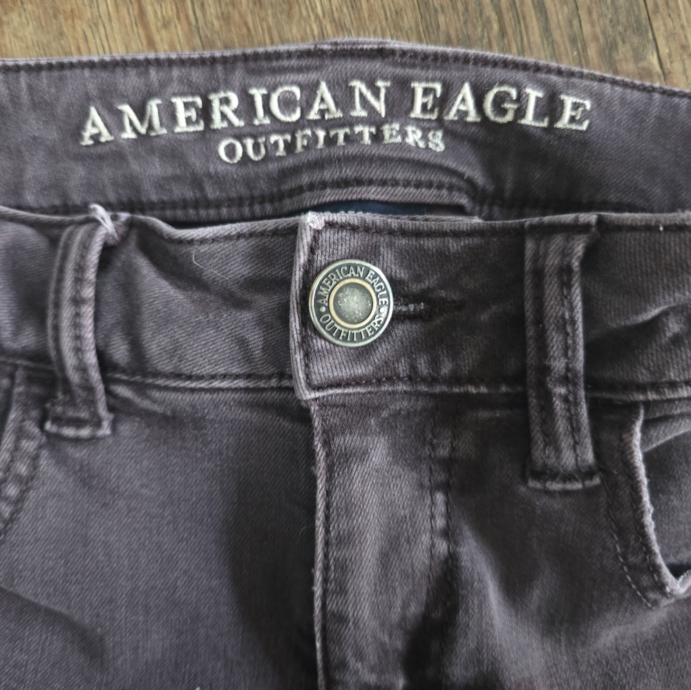 Women's American Eagle Purple Super Stretch Jeggings Size 4 skinny jeans Y2k
